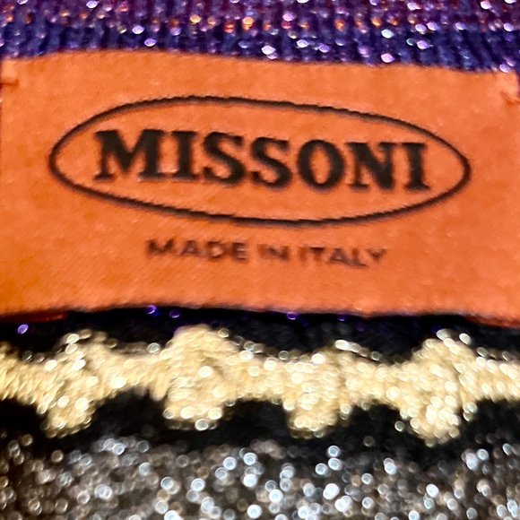 ⭐️ SALE: $1140 Orange Label MISSONI Metallic Knit Cardigan Vest Size 6 - Picture 3 of 14